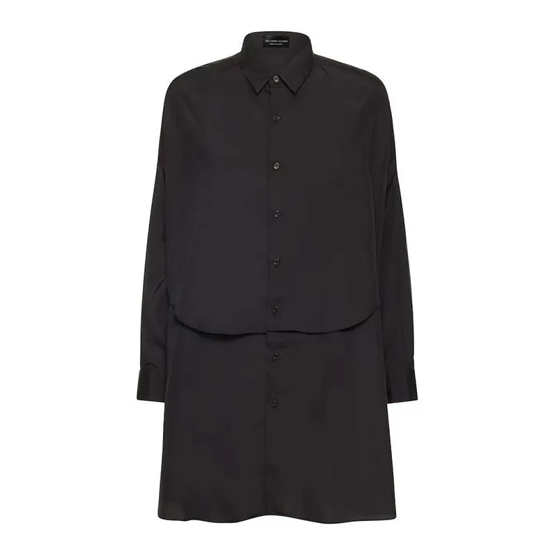 

SuperAen 2022 Autumn Loose Full Turn Down Collar Shirt Double-layer Solid Casual Womens Tops