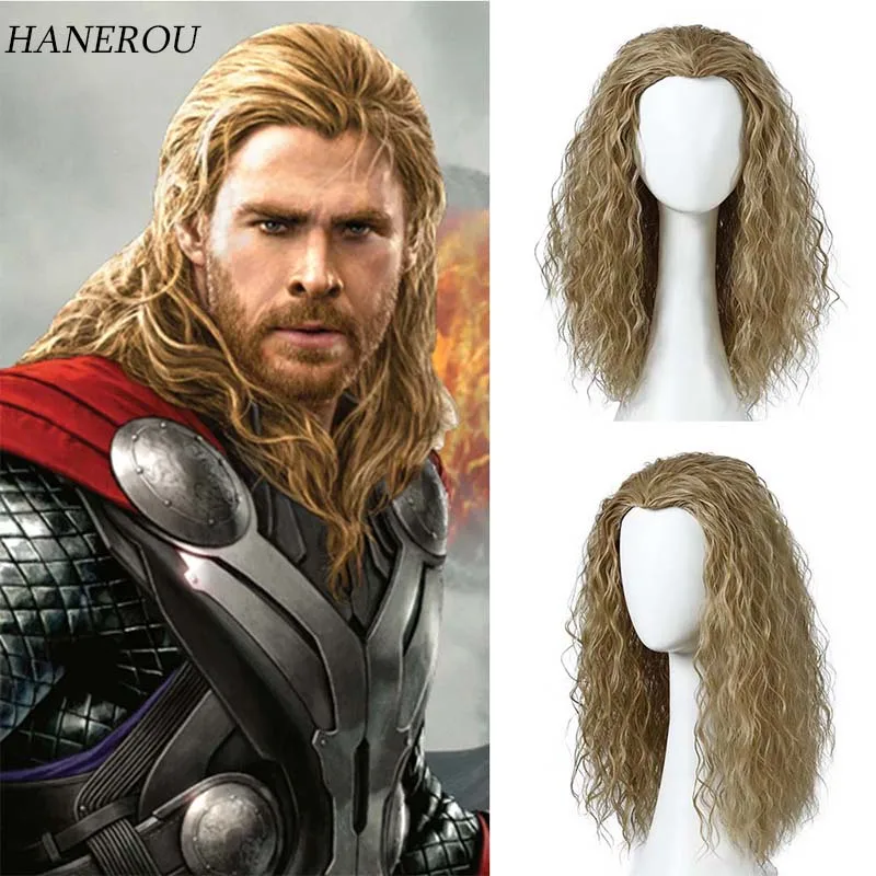 Синтетический длинный мужской кудрявый синтетический парик для мужчин блонд