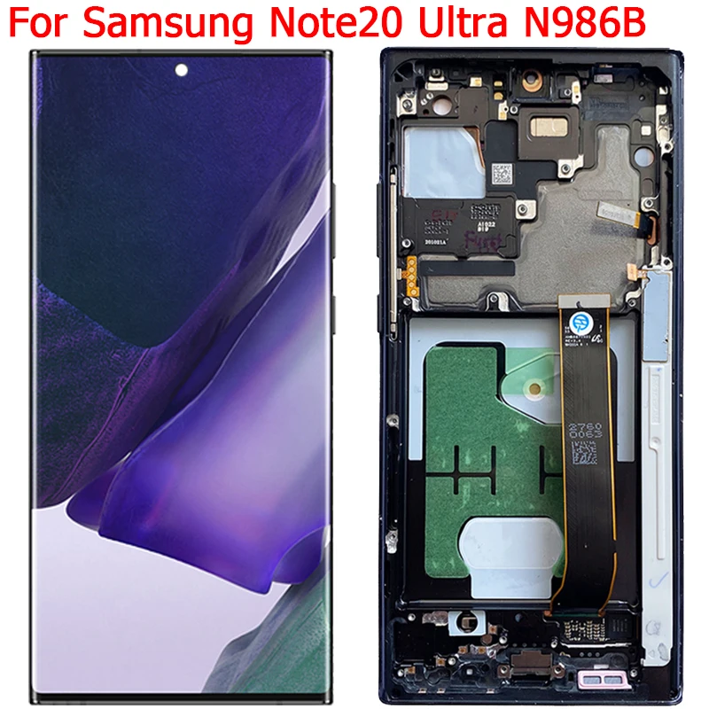

Оригинальный ЖК-дисплей для Samsung Note20 Ultra, сенсорный экран с рамкой 6,9 дюйма, ЖК-дисплей для Samsung Note 20 Ultra N986B N985 N986W