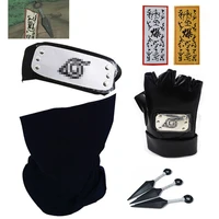 cosplay kakashi ninja fashion gloves mask talisman headband anime accessories weapon kunai notebook props toy blue maskes gift