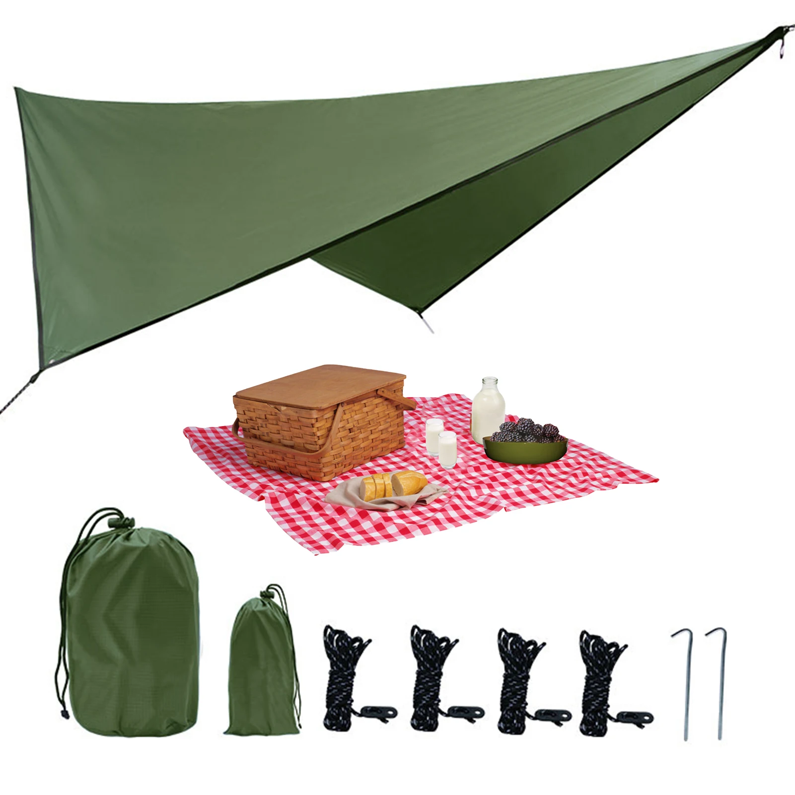 

Waterproof Tent Tarp Portable Sunscreen Tent Made With Polyester Fabric Waterproof Awning Tent Tarp For Camping Hiking And
