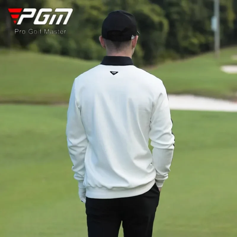 Мужская теплая флисовая футболка на молнии с воротником-стойкой и длинным