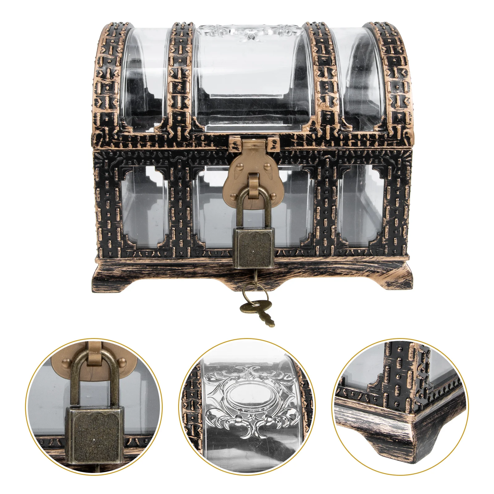 

Small Treasure Clear Vintage Keepsake Storage Organizer Plastic Ornaments