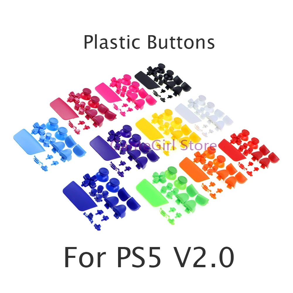 

20sets Colorful Plastic Full Set Buttons R1 L1 R2 L2 ABXY D-pad Direction Key for PlayStation5 PS5 V2.0 BDM-020 Controller