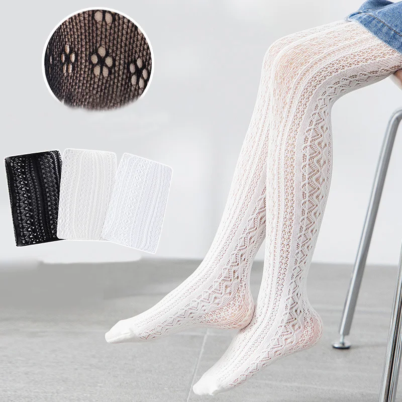 

Children Pantyhose Bowknot Mesh Kids Stockings Summer Girls Tights Thin Hollow White Princess Pantyhose For Baby Girls