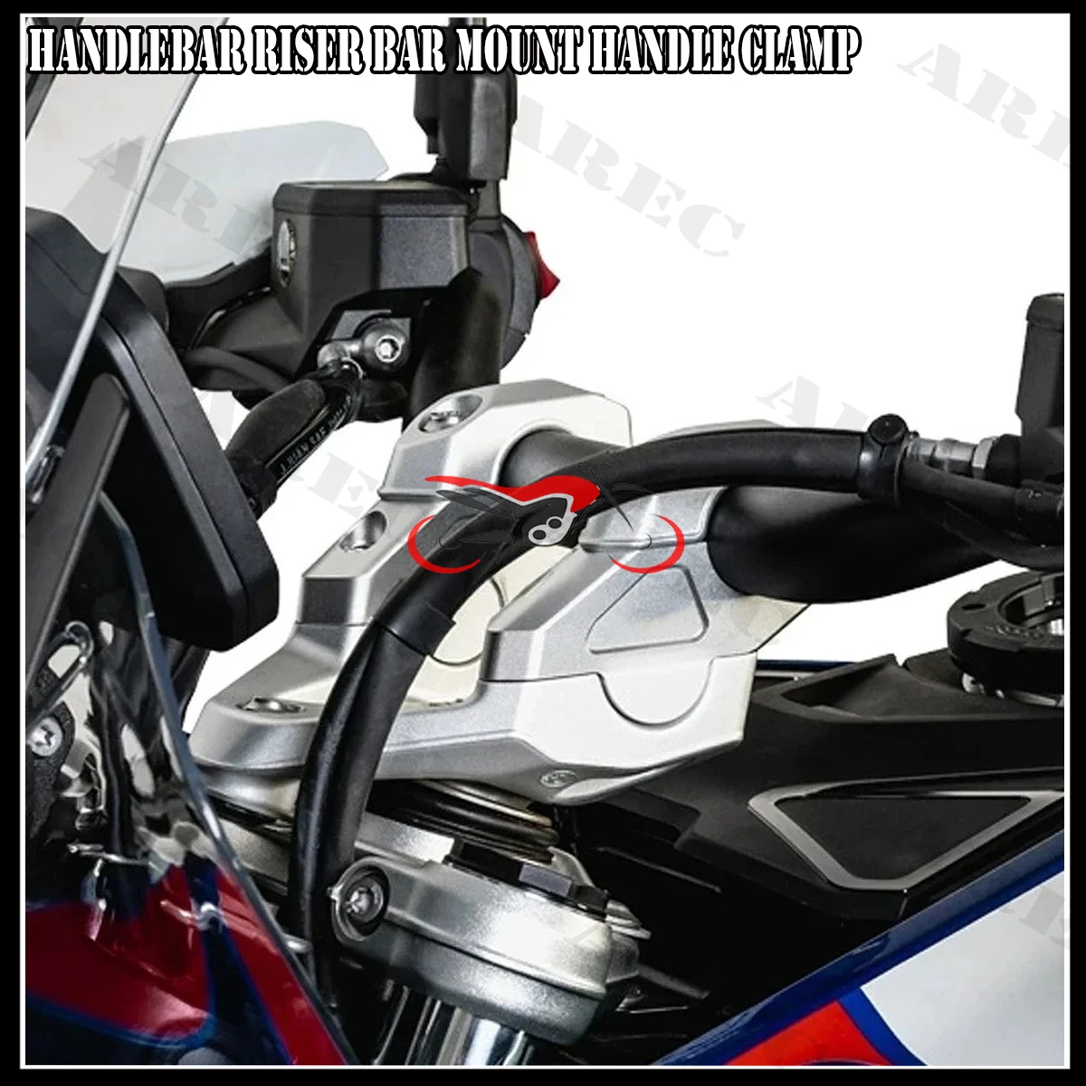 Фото Мотоциклетный серебристый комплект зажимов для руля с ЧПУ для BMW R1300 GS R1300gs R1300GSA R1300GS Adventure 2023-2025 №5