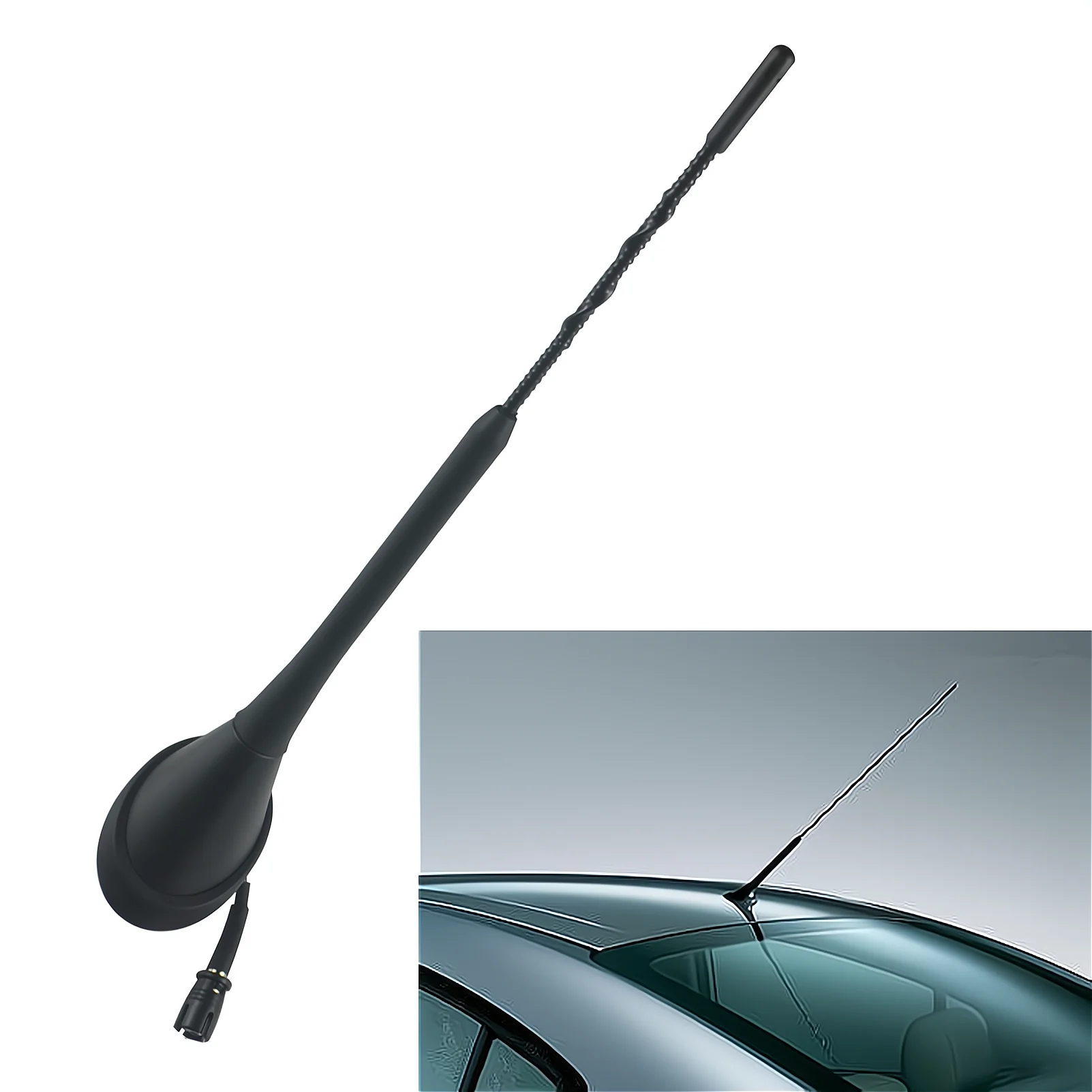 

Universal Antenna Connection Cable 22CM Roof Radio AM/FM with Base Black Replace Kit Accessories Set NEW