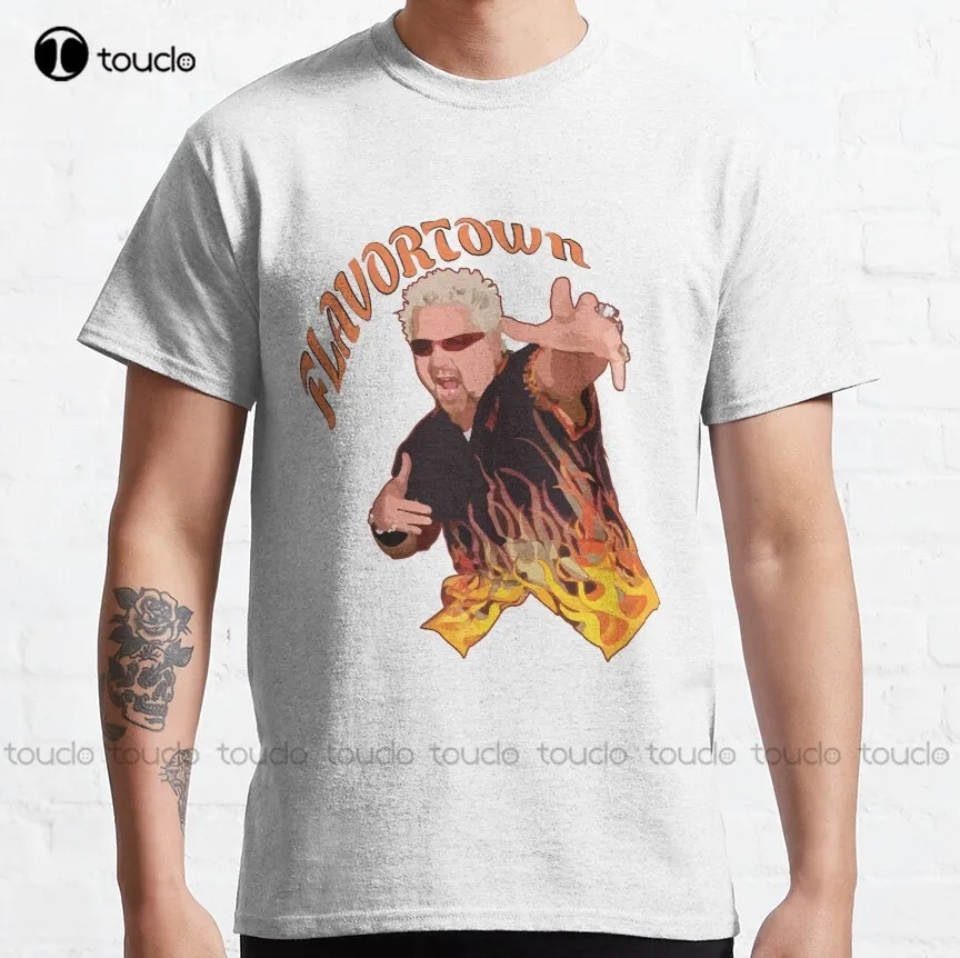 

Классические футболки для мальчиков Guy Fieri Flavortown, оригинальные футболки с цифровой печатью для подростков, унисекс, футболки из хлопка