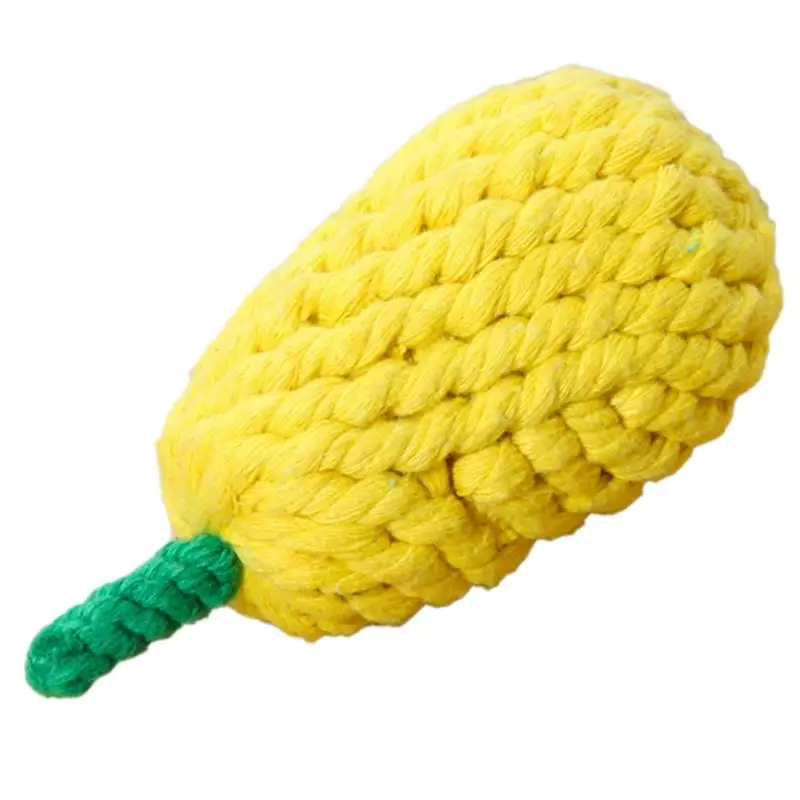 

Yellow Pear Shaped Dog Rope Toy Interactive Cotton Puppy Teething Chew Toy Pet Bite Toy Dog Teeth Clean Durable Toys Dog Favors