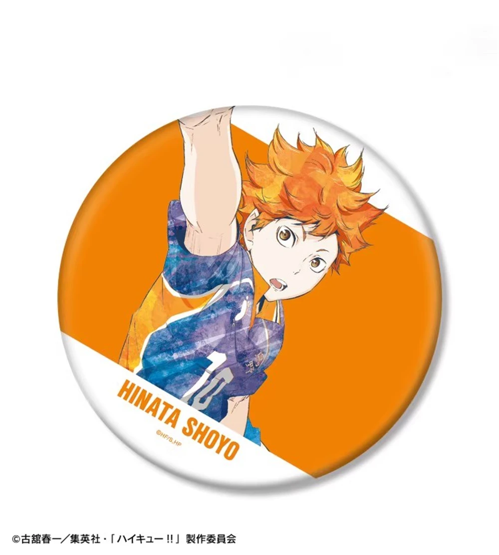 Фото 58 мм аниме Haikyuu Karasuno Hinata Shoyo Tobio Kageyama Daichi Sawamura косплей костюм значок булавка SPTE жесть брошь ﻿   Опора №3