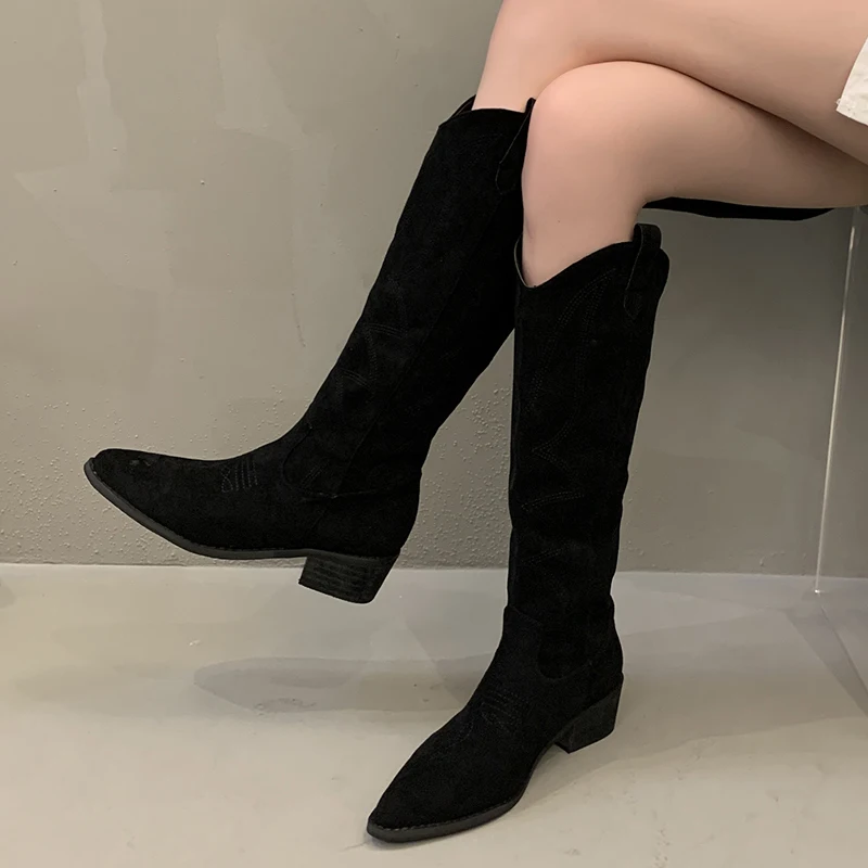 Ботинки женские кожаные в рыцарском стиле с вышивкой размер 35 - 43 цвет