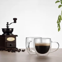 household with coffee cup set high borosilicate double layer glass transparent water cup set milk juice cup cup glass cups