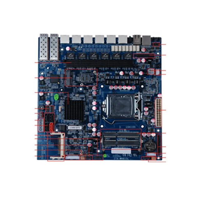 

Intel B75 LGA 1155 mini ITX motherboard with 6 LAN for I3 I5 I7 for firewall ITX-EM75L6SFP