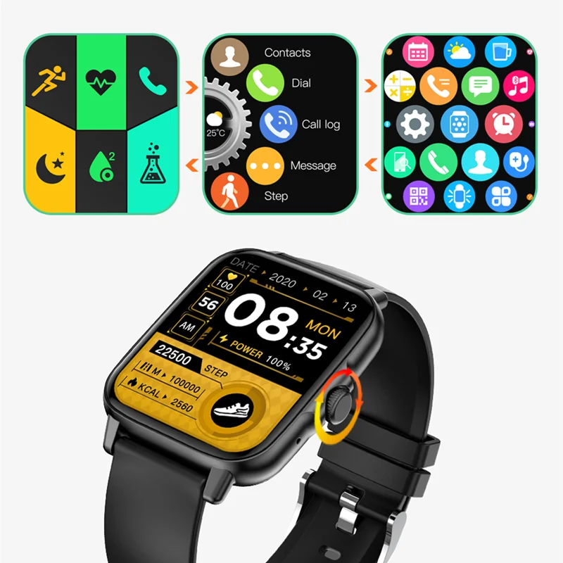 Sport Smart Watch GT50 Bluetooth Call Custom Dial for Women Fitness Men Smartwatch Heart Rate Blood Pressure Monitor Tracker