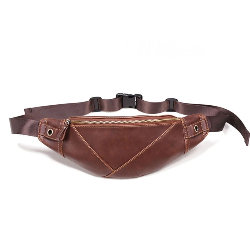 

Men Fashion PU Leather Bags Casual Chest Waist Packs for Outdoor Travel Phone Pouch