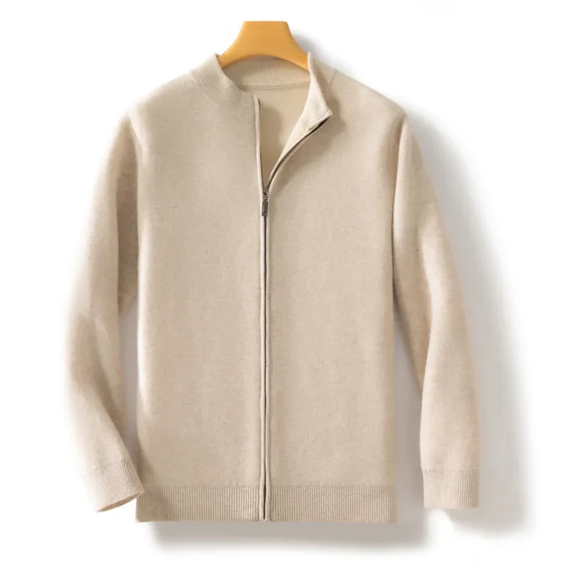 2024 новый стильный мужской серый шерстяной свитер утолщенный топ с высоким