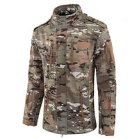 men winter outdoor waterproof army military camp hiking jackets soft shell tactical sport cycle running hunting hood fleece coat