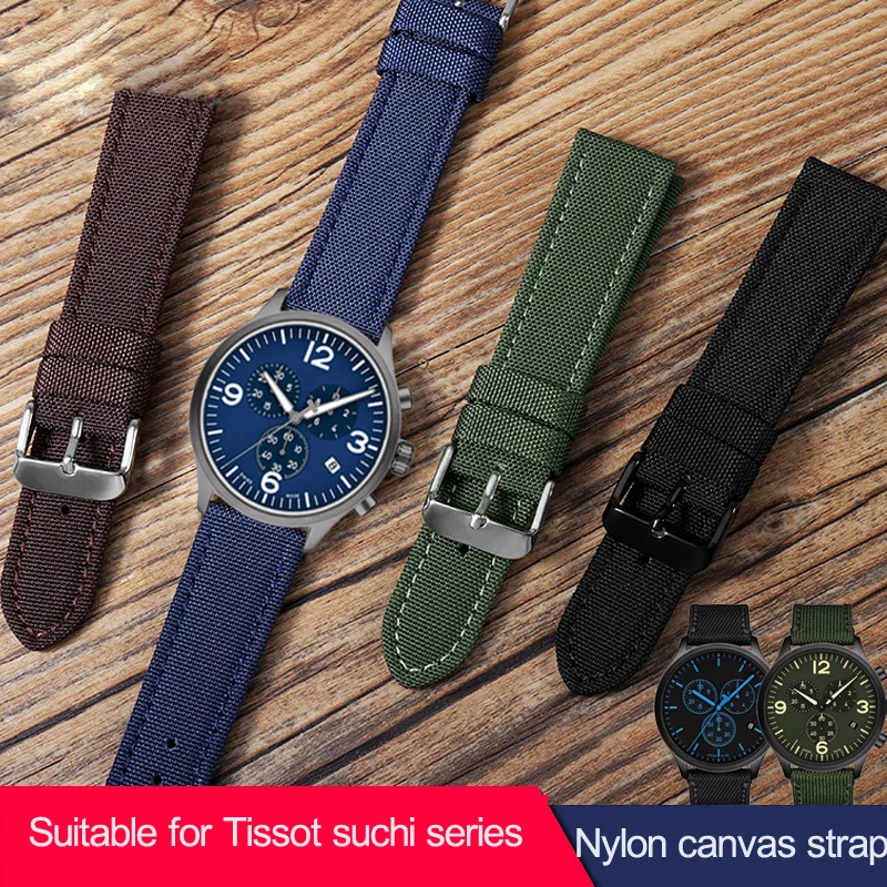 Фото Ремешок нейлоновый для Tissot T116 мужской, спортивный брезентовый черный браслет для часов Suchi T116, 18 19 20 21 22 23 24 мм, 1853 №2