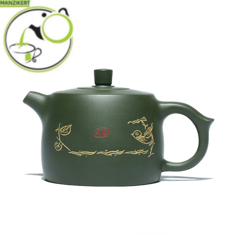 

330ml Yixing Famous Purple Clay Teapots Handmade Tea Pot Raw ore Green Mud Beauty Kettle Chinese Zisha Tea Set Exquisite Gifts