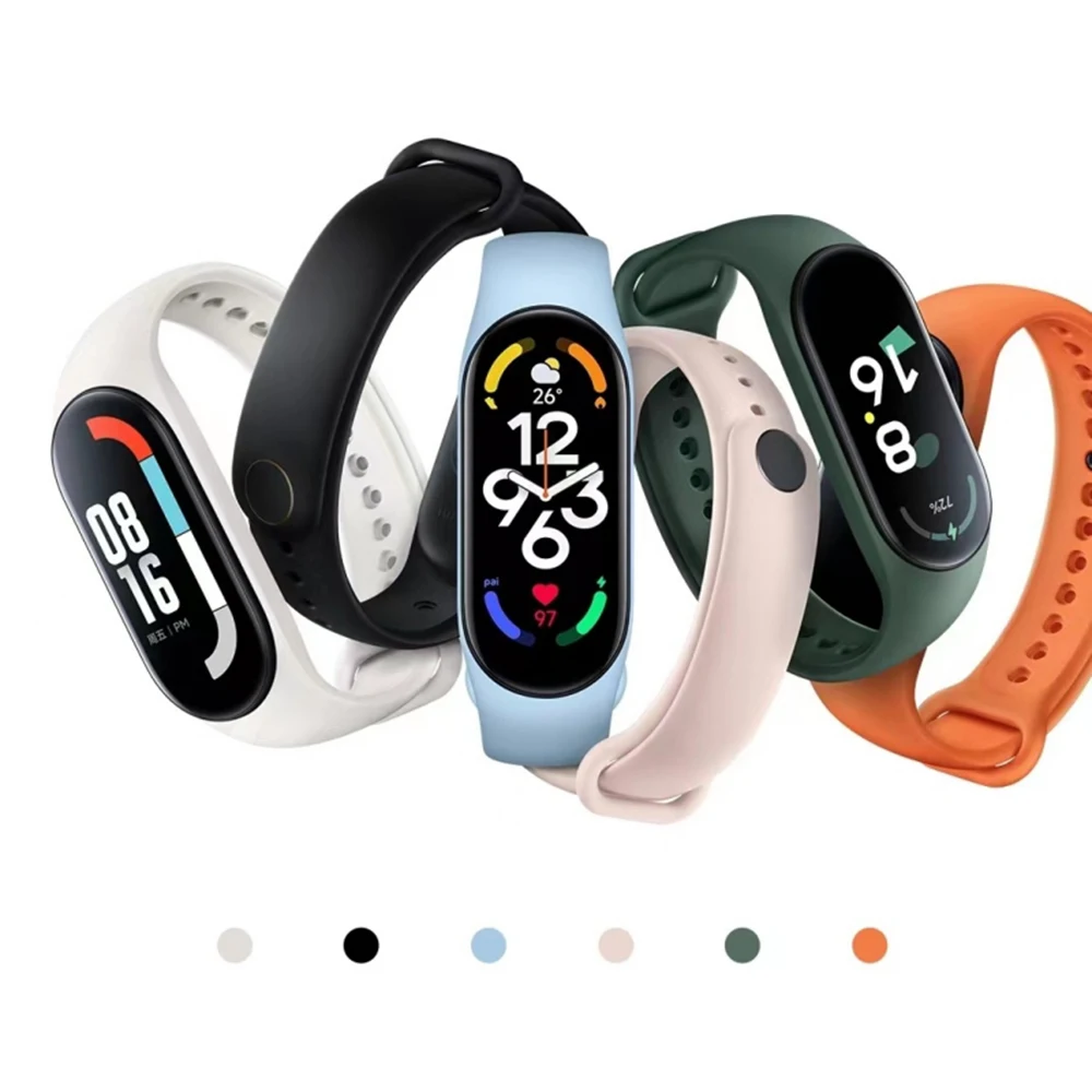 Фото Ремешок силиконовый для Mi Band 7 6 5 4 3 2, спортивный сменный Браслет для наручных часов Xiaomi Mi Band 5 №2