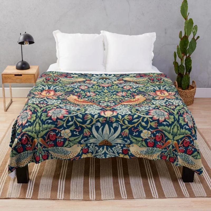

Strawberry Thief by William Morris Throw Blanket