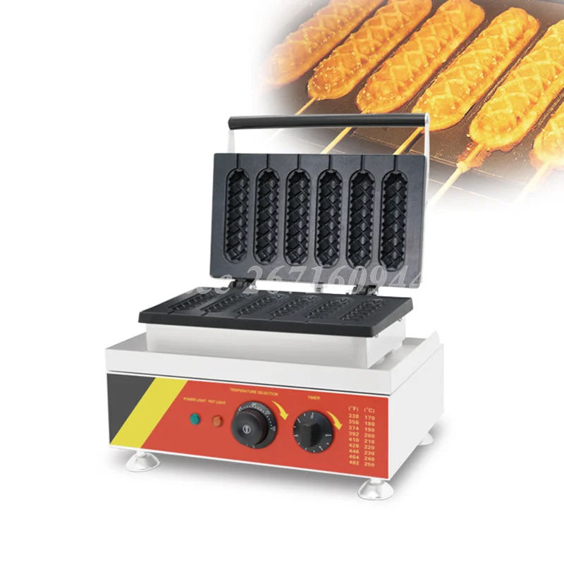 

Commercial Stainless Steel Muffin Hot Dog Waffle Biscuit Machine Waffle Hot Dog Stick Maker Crispy Stick Snack Machine