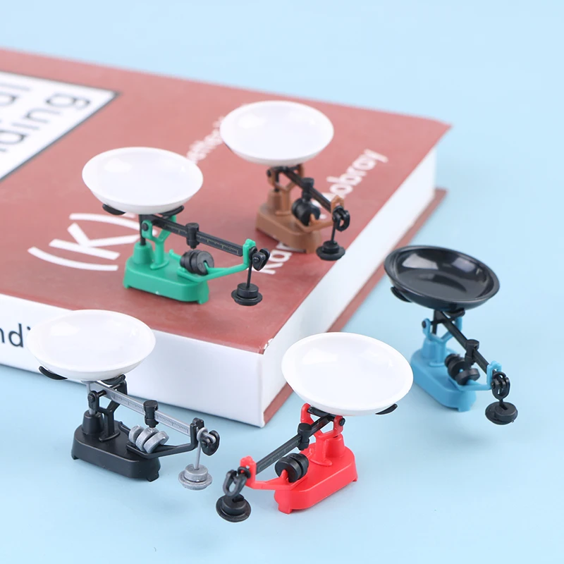 1:12 Dollhouse Miniature Mini Platform Balance Scale Toy For Gift Doll House Home Decoration Accessories Play House Weigh Props