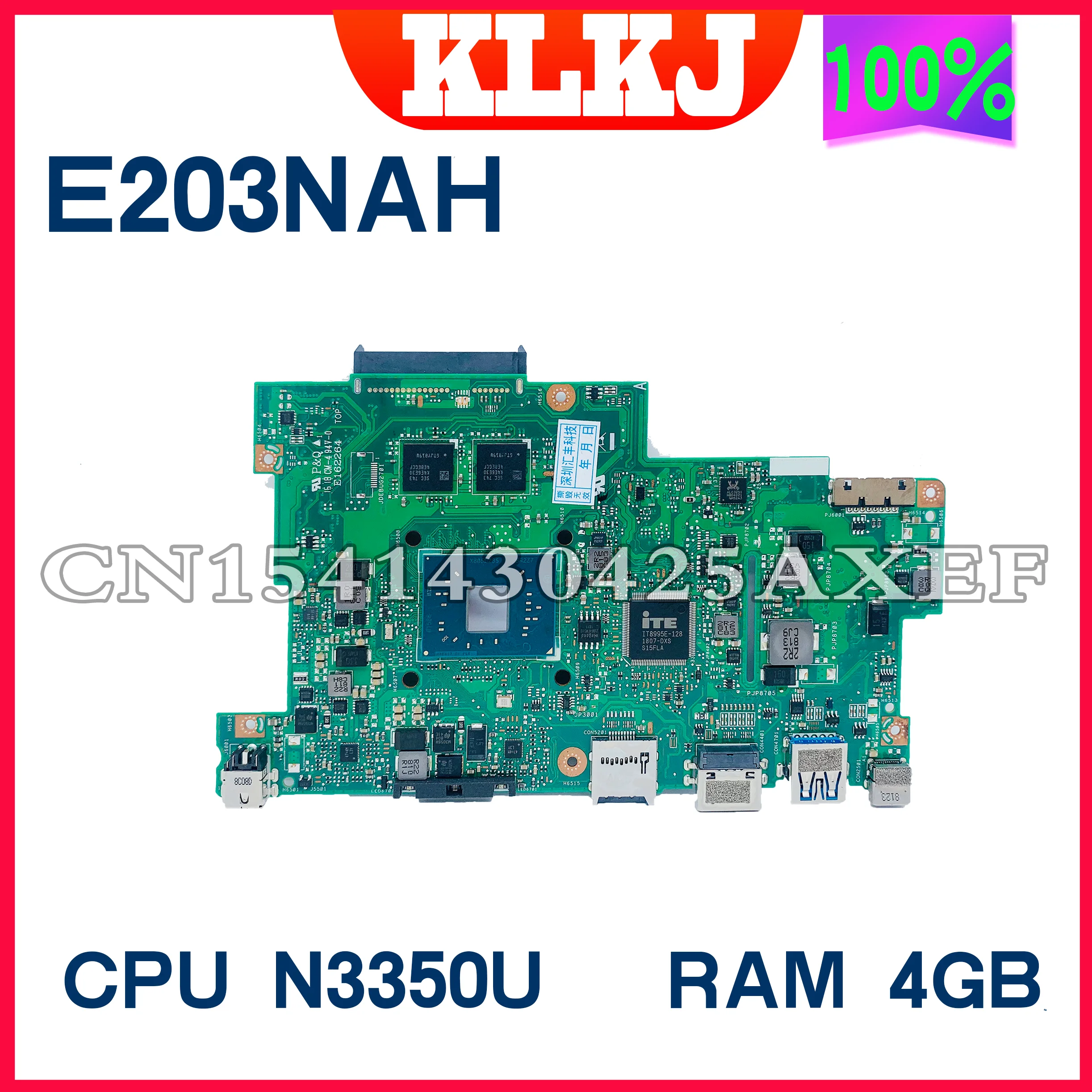

Dinzi E203NAH Laotop Motherboard For Asus E203N E203NA E203M E203MA Notebook Mainboard With N3350U 4GB-RAM 100% Fully Tested
