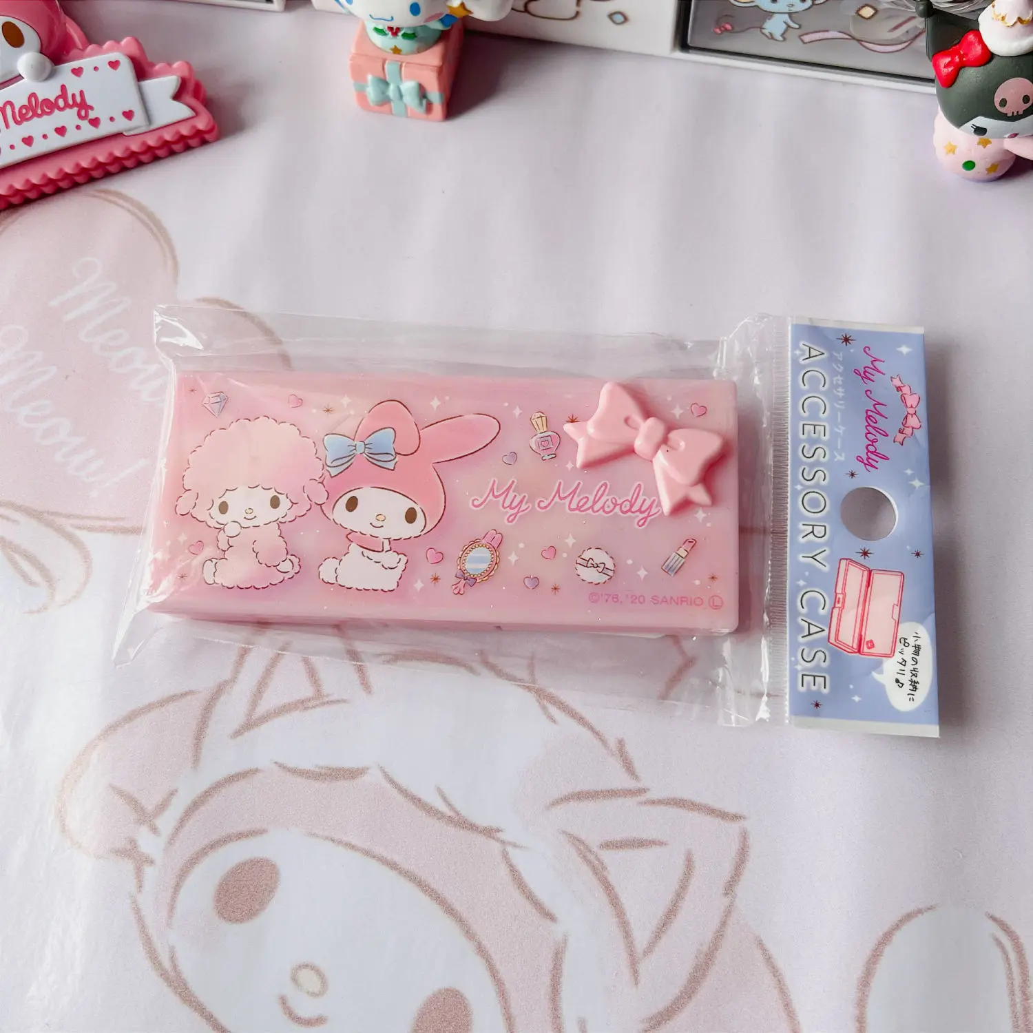 

Sanrio Hellokitty Melody Kuromi Cinnamoroll Cartoon portable storage box small object cotton swab box multi-function box