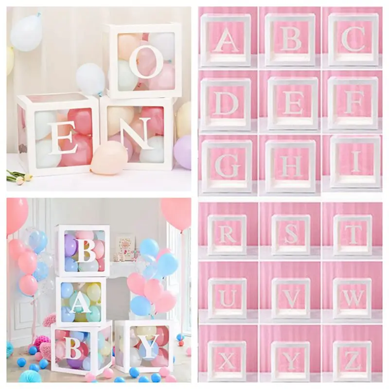 Прозрачная коробка с воздушным шаром для детского душа, украшения для мальчиков и девочек на первый день рождения, вечерние украшения для детей, свадебные декорации, принадлежности для Babyshower Прозрачная коробка с воздушным шаром для детского душа, украшения для мальчиков и девочек на первый день рождения, вечерние украшения для детей, свадебные декорации, принадлежности для Babyshower