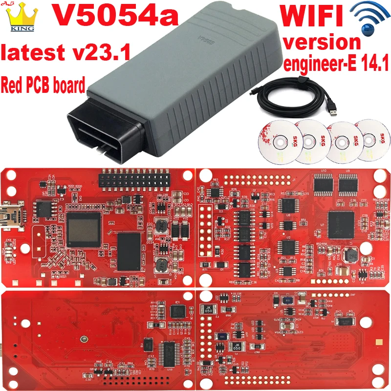 Последняя версия v5054A WIFI поддерживает od V23.1 OBD2 Диагностический кабель OKI 5054A UDS Обложка все 6154 A функциональные диагностические инструменты