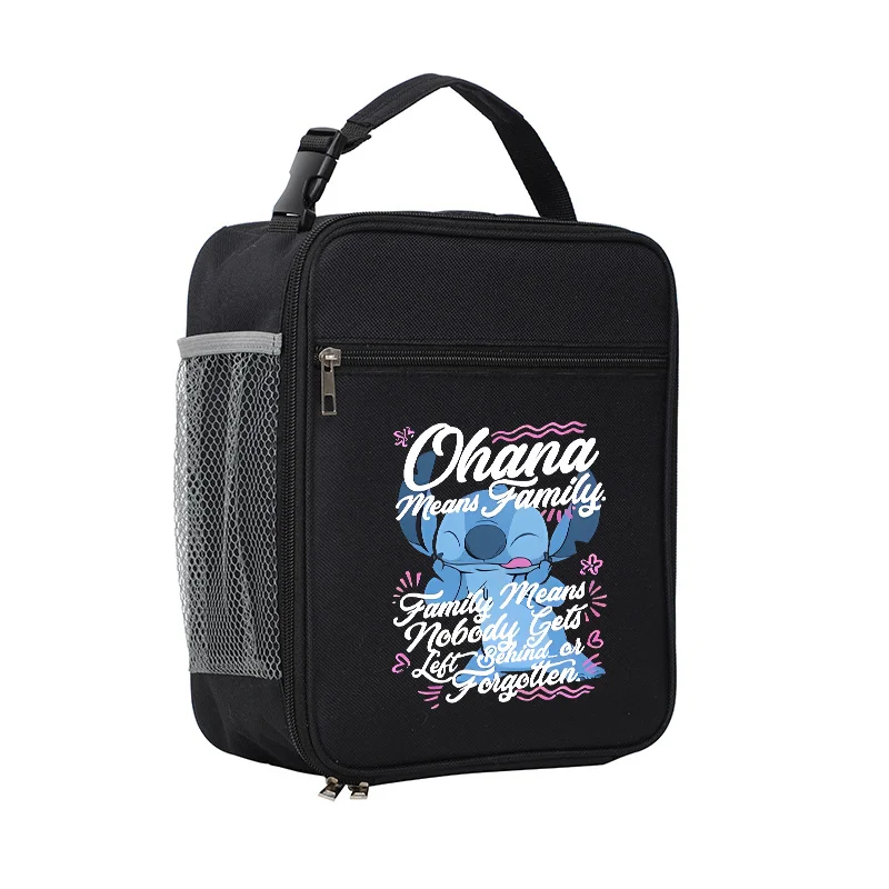 Disney Lunch Bag Stitch Strap Handle Cooler Box Portable Food Work Student Thermal Fridge Picnic Pack