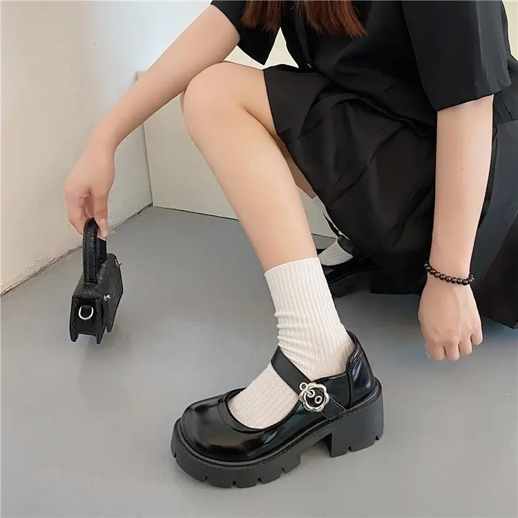 

Girl Jk's Mary Jane Shoes PU Leather Shoes Platform Shoes Women's Thick-soled Shoes Women's Round Toe Japanese Series