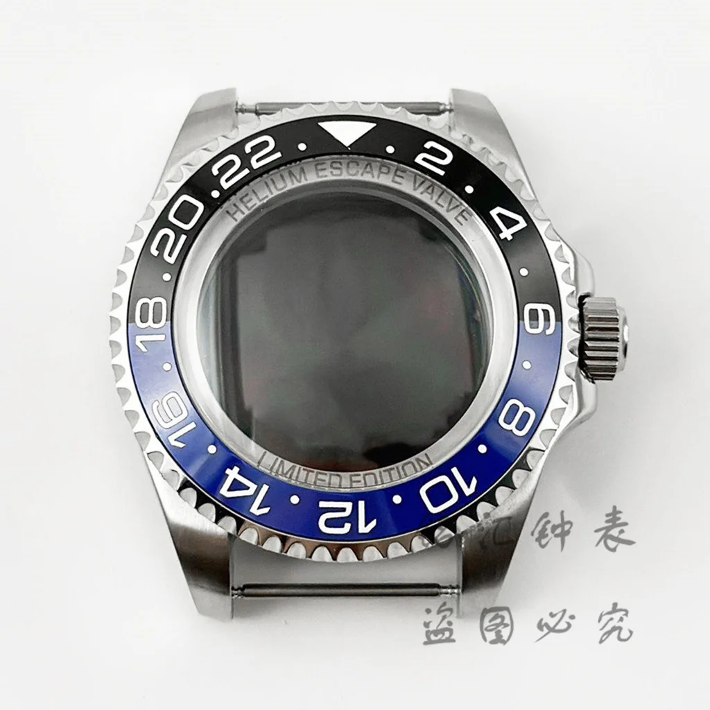 Часы с керамической рамкой серебристые бриллиантовые сапфировые 44 мм модель NH34