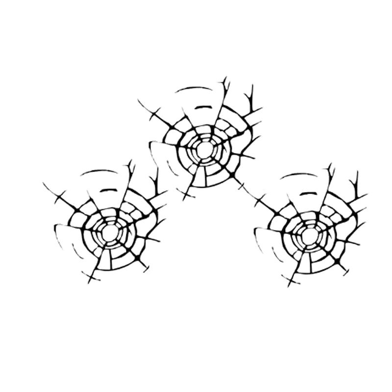 

16cm*13.2cm Bullet Holes Glass Art Car Stickers Vinyl Motorcycle Decal Black/Silver S6-3199