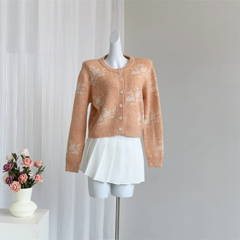 Bomon осень 2024 новый утолщенный свитер вышитый кардиган 2000-х годов Y2K с длинными