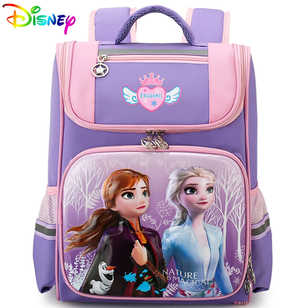 Детский школьный портфель для девочек, Водонепроницаемая дышащая сумка с милым рисунком Принцессы Диснея, Эльзы, Софии, Холодное сердце