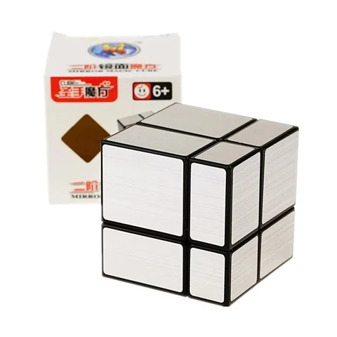 Волшебный зеркальный куб Shengshou 2x2x2, 5,7 см, скоростной волшебный пазл Sengso Cube 2x2, волшебная наклейка для обучения искусству для детей