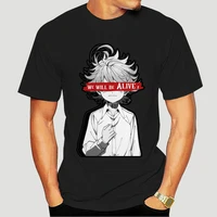 anime the promised neverland t shirt emma we will be alive t shirt mens cotton tee shirt harajuku streetwear 5075x
