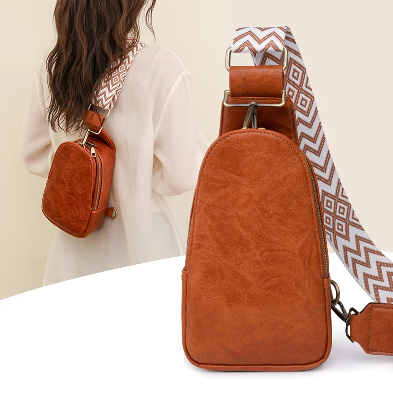 

Women Soft Leather Fanny Pack Sling Bag Crossbody Shoulder Bag Versatile Messenger Bag Chest Bag New Phone Sac Fashion Handbag