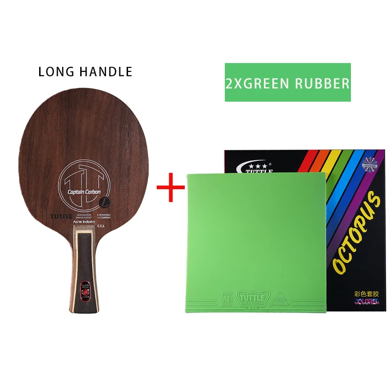 1Set Table Tennis Racket 7Ply Ping Pong Paddle Carbon Fiber Short Long Handle Pimples In Internal Energy 1xBlade 2xRubbers DIY