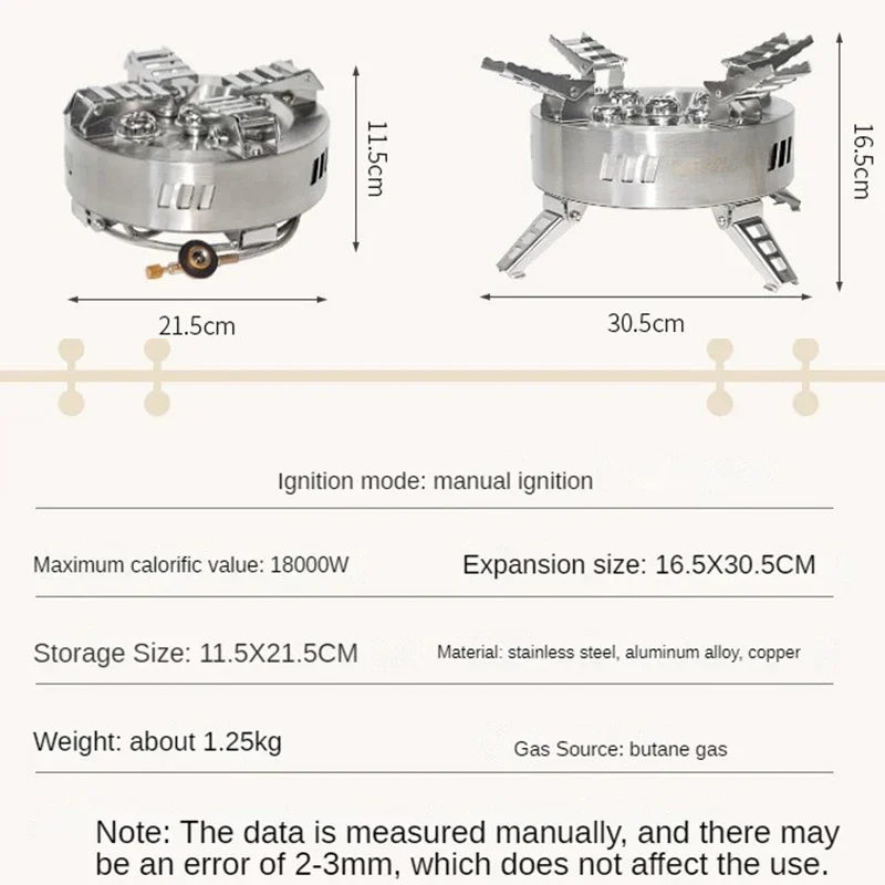 Туристическая газовая плита очень большая Портативная Складная для пикника с