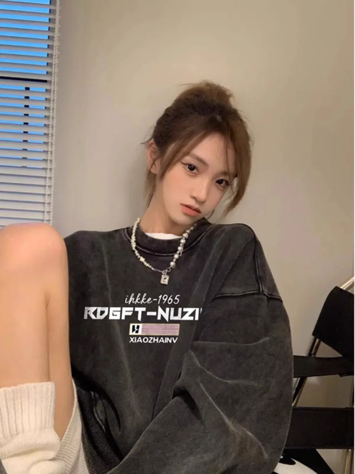 Американский Sle осенне-зимний новый модный брендовый пуловер с круглым вырезом и