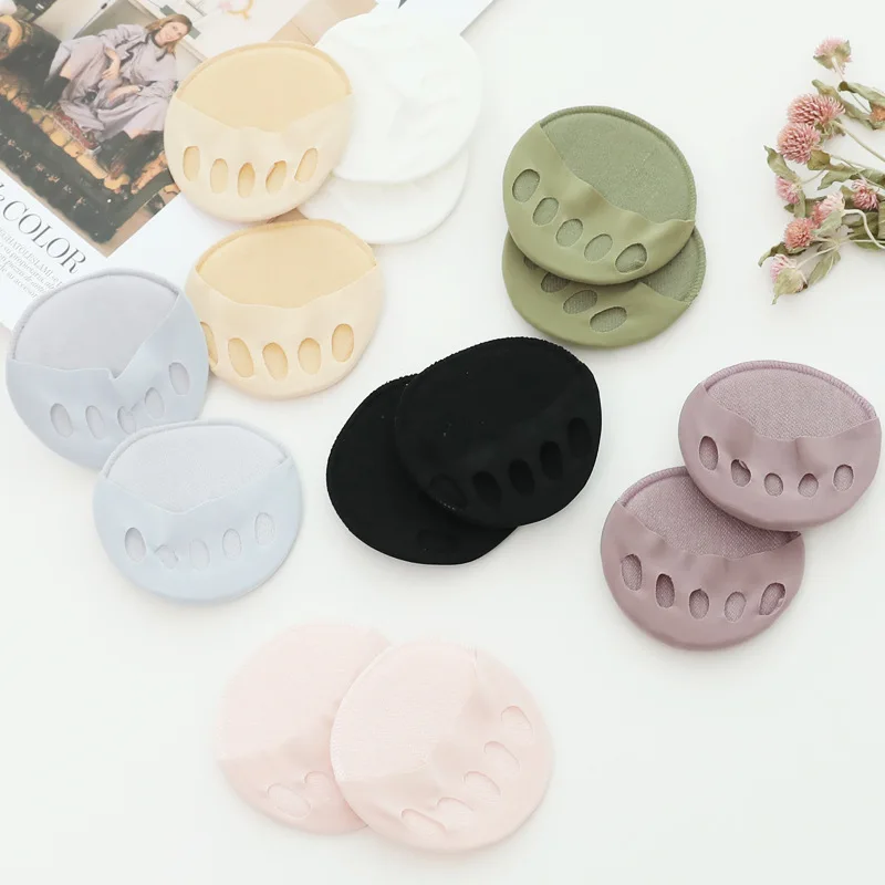 10pairs Toe  Women's Front Palm Half Foot Sock Summer Thin Toe Socks Sole Ankle Socks Sponge Mat Cotton Base Invisible Socks