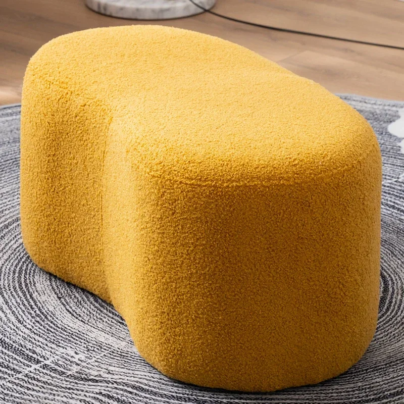 Роскошный табурет INS Lamb сменная шерстяная табуретка для ног пуф спальни