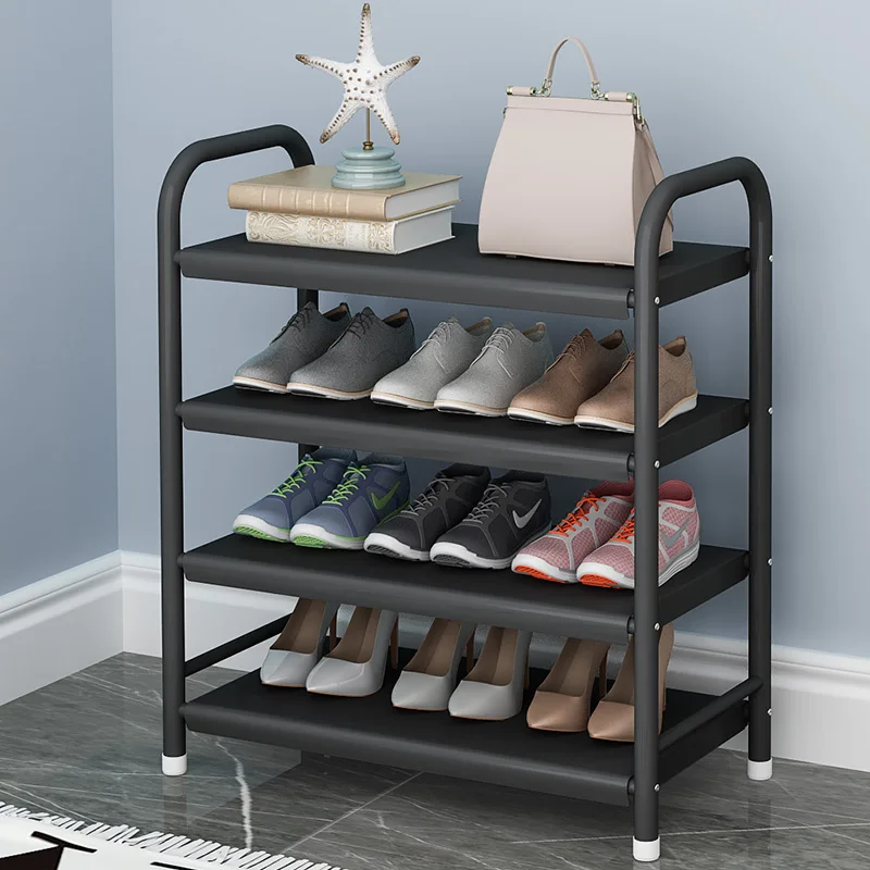 

Современная черная пластиковая стойка для обуви, пыленепроницаемый дизайн, смонтирующая стойка для обуви, спающая мебель для гостиной