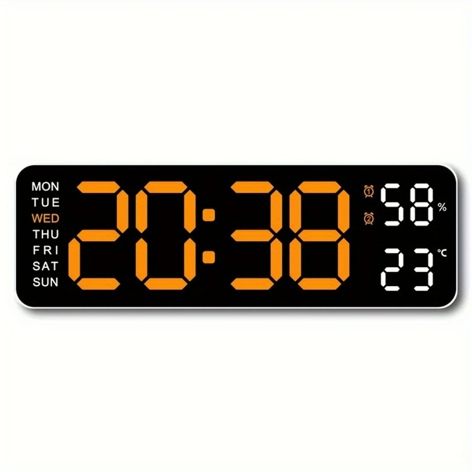 1pcs Large Screen Digital Wall Clock - High-Definition Display Indoor Temperature Nordic Simple Design Rechargeable LED Alar