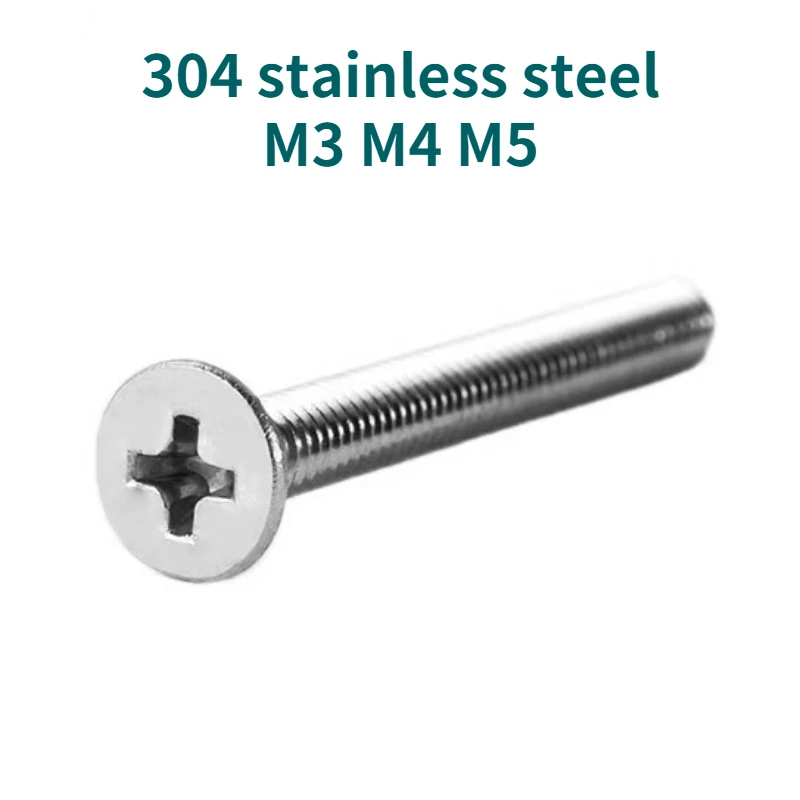 

2/5/10/20/50/100Pcs M3 M4 M5 Stainless Steel 304 Phillips Countersunk Screw Cross Flat Head Mechanical Electronic Small Bolt