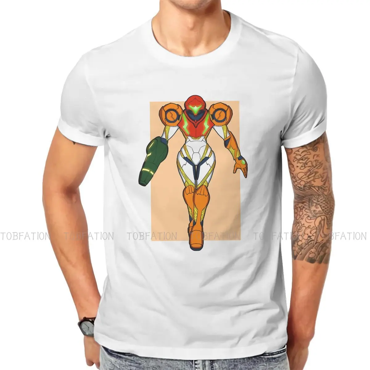 

Костюм страшной варии, футболка с надписью Metroid Zero Mission Game, Классическая Подростковая Готическая футболка большого размера с круглым вырезо...