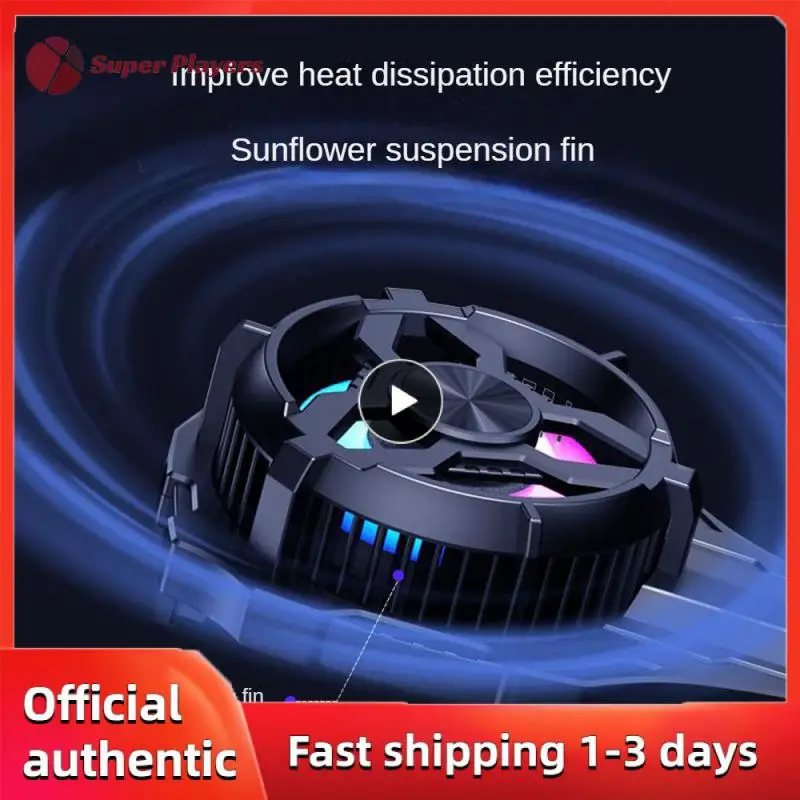 

Dazzling Light Cooler Heat Sink Aluminum Heat Dissipation Phone Radiator Office Accessories Portable Smartphone Cooling Fan 15w